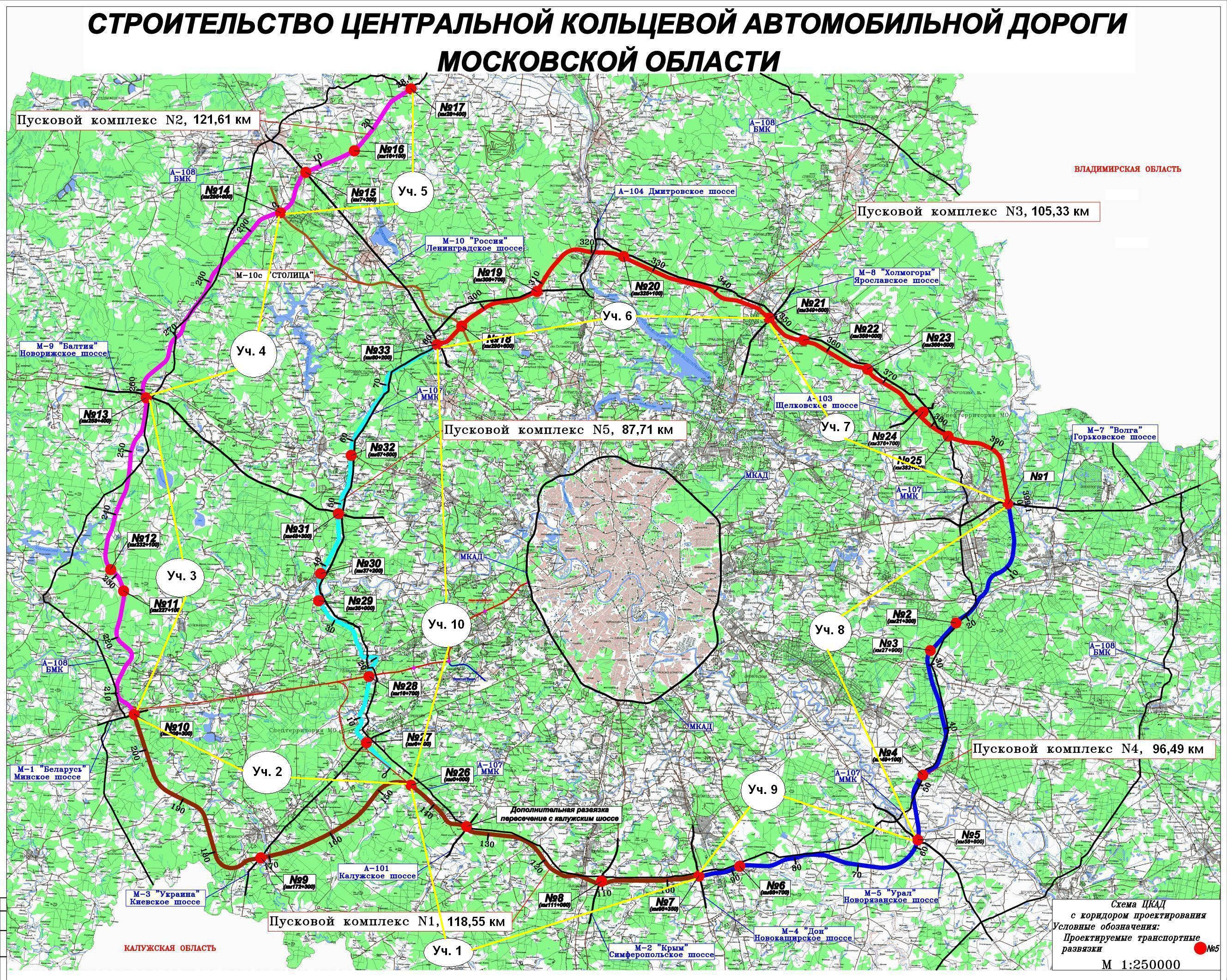 Схема автодорог москвы и московской области последняя редакция